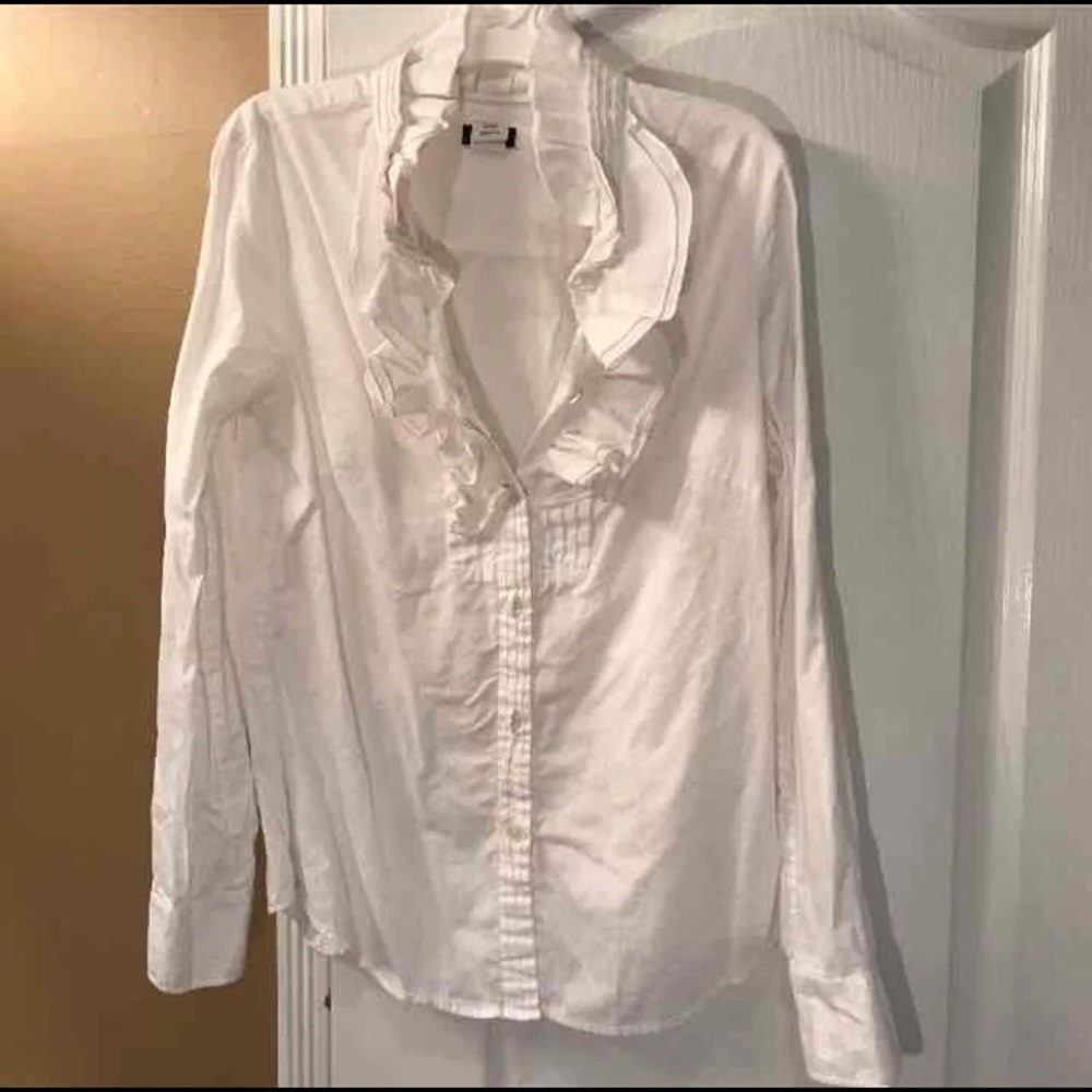 J Crew ruffle top button down